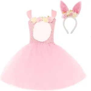 Large Girls Dress Toddler Girls Adorable Easter Bunny Cosplay Princess Dress Cute Plush 2t Thanksgiving Outfit