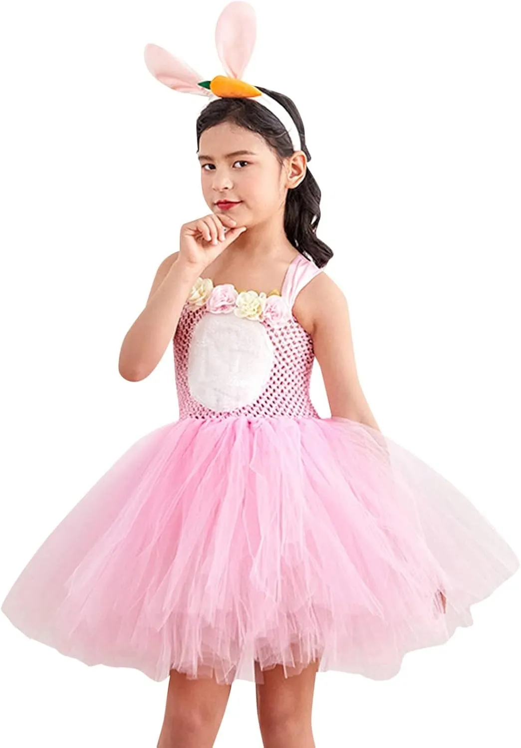 Large Girls Dress Toddler Girls Adorable Easter Bunny Cosplay Princess Dress Cute Plush 2t Thanksgiving Outfit