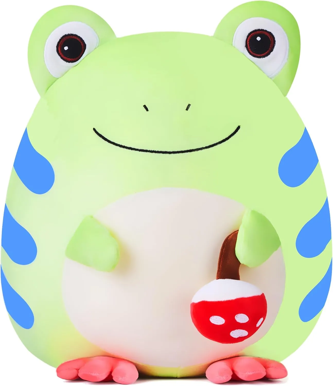 Large Tree Frog Plush Pillow Stuffed Animal Toy,Big Size Cute Soft 14" Fat Kawaii Hugging Cuddle Huggable Plushie,Gift for Kids (Tree Frog)
