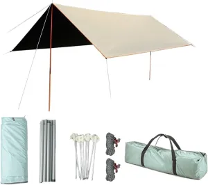Large Waterproof Sunshade for Summer, Shelter for Beach, Shelter, Tent with 2 Sticks for Beach, 3 Shelves, 300x300x200cm for Outdoors, Picnic
