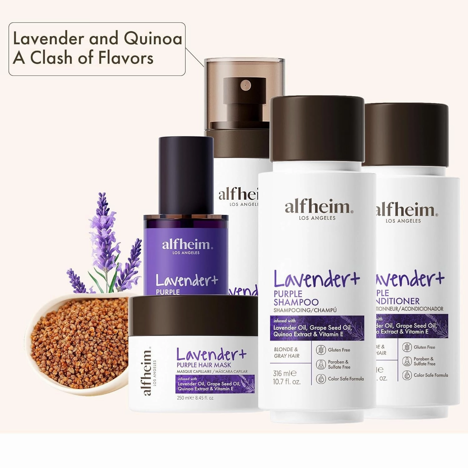 Lavender  Purple Hair Care Gift Set | Purple Shampoo & Conditioner for Blonde, Silver & Highlighted Hair | Neutralizes Brass, Hydrates & Shines | Sulfate-Free, Color-Safe | Holiday Gift Set