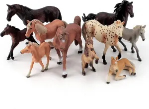 LC JoyCre 10PCS 5-6 Inch Big Realistic Horses Club Trakehner Foal Clydesdale Horse Figurine Hanoverian Foal Figure Morgan Horse Toy Appaloosa Horse Gifts Arab Horses DIY Dioramas Collection Christmas
