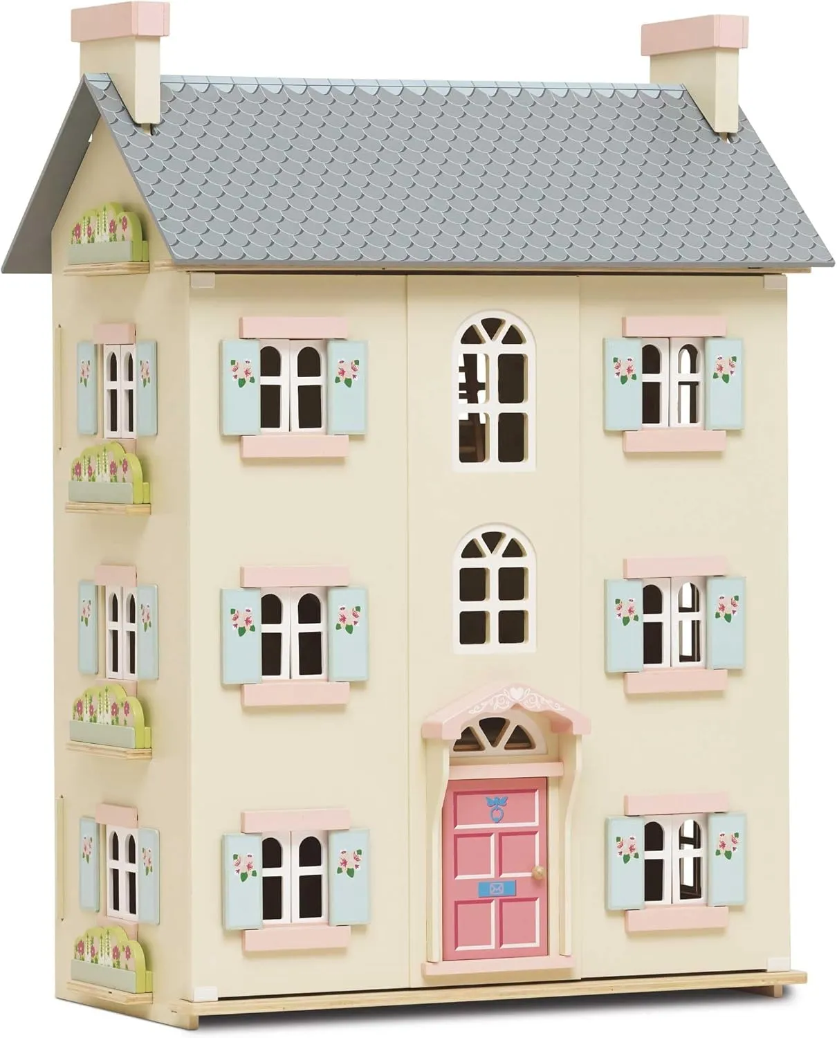 Le Toy Van - Gorgeous Cherry Tree Hall Large 4 Storey Wooden Doll House Play Set For Girls or Boys | Great As A Gift | Suitable for Ages 3 