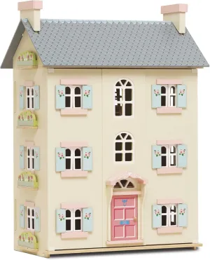 Le Toy Van - Gorgeous Cherry Tree Hall Large 4 Storey Wooden Doll House Play Set For Girls or Boys | Great As A Gift | Suitable for Ages 3 