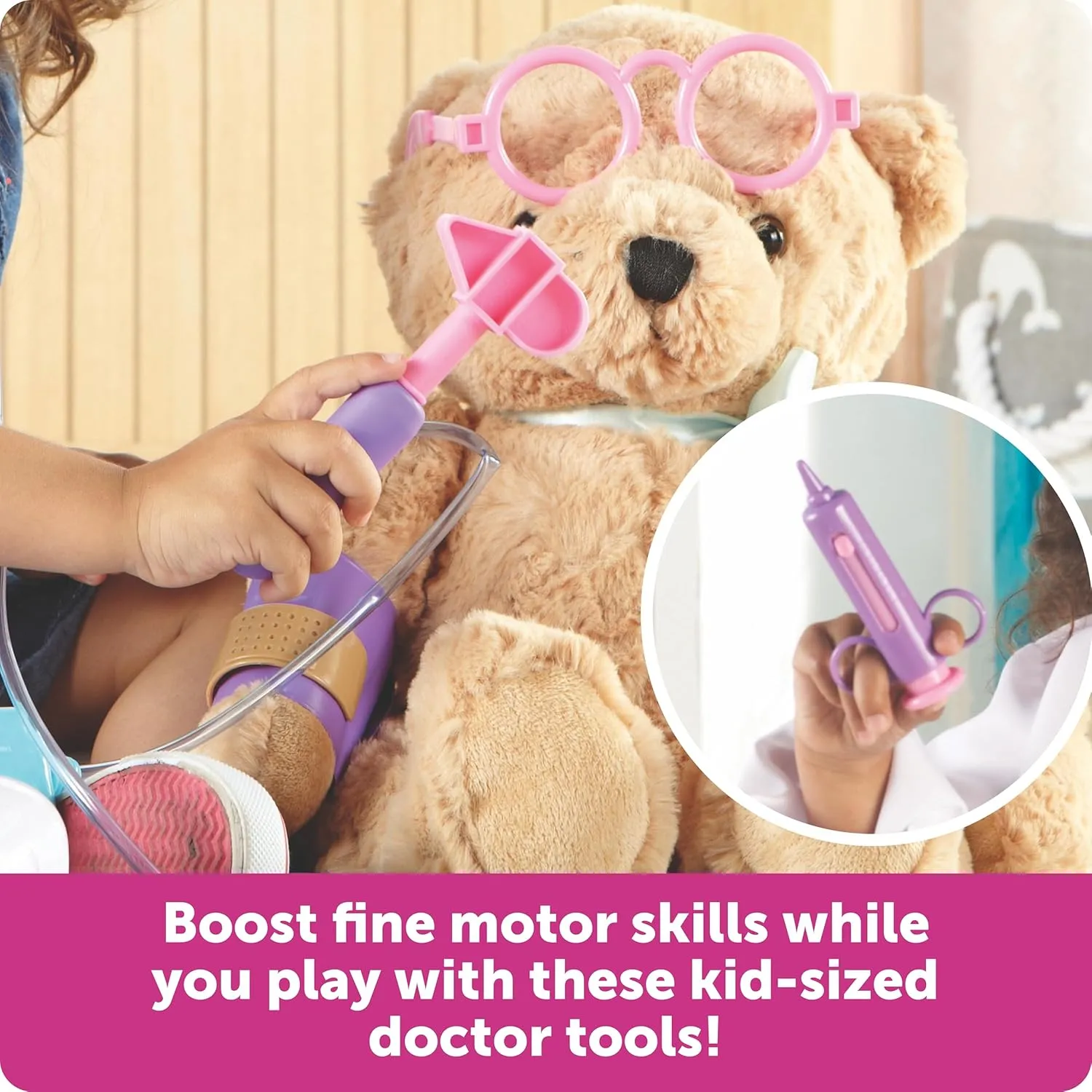 Learning Resources Pretend and Play Doctor Kit - 19 Piece Set, Ages 3  Doctor Kit for Kids, Pink Doctor Costume, Toy Medical Kit, Toddler Social Emotional Learning Toys