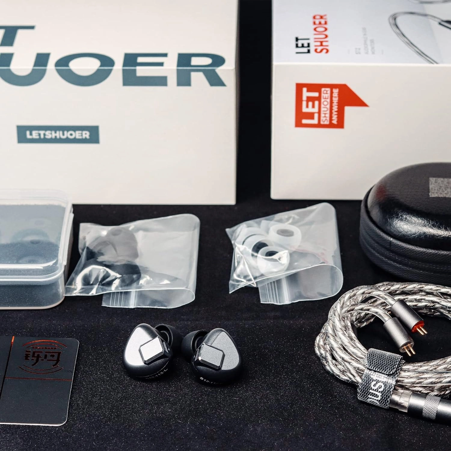 Letshuoer S12 in-Ear Headphones 14.8mm Planar Magnetic Driver Wired in-Ear HiFi Earphones for Smartphones/PC/Tablet (3.5mm Connector, Gun Metal Grey)