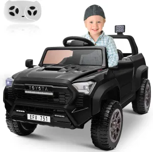 Licensed Toyota 24V Ride on Car Truck for Kids, Electric Cars Vehicles with Remote Control, Spring Suspension,Music, LED Lights, 3 Speed-Black