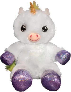 Light Up Musical White Unicorn Bedtime Plush - Press Button to Activate - Lights Up in Rainbow Lights and Plays (3) Different Lullabies