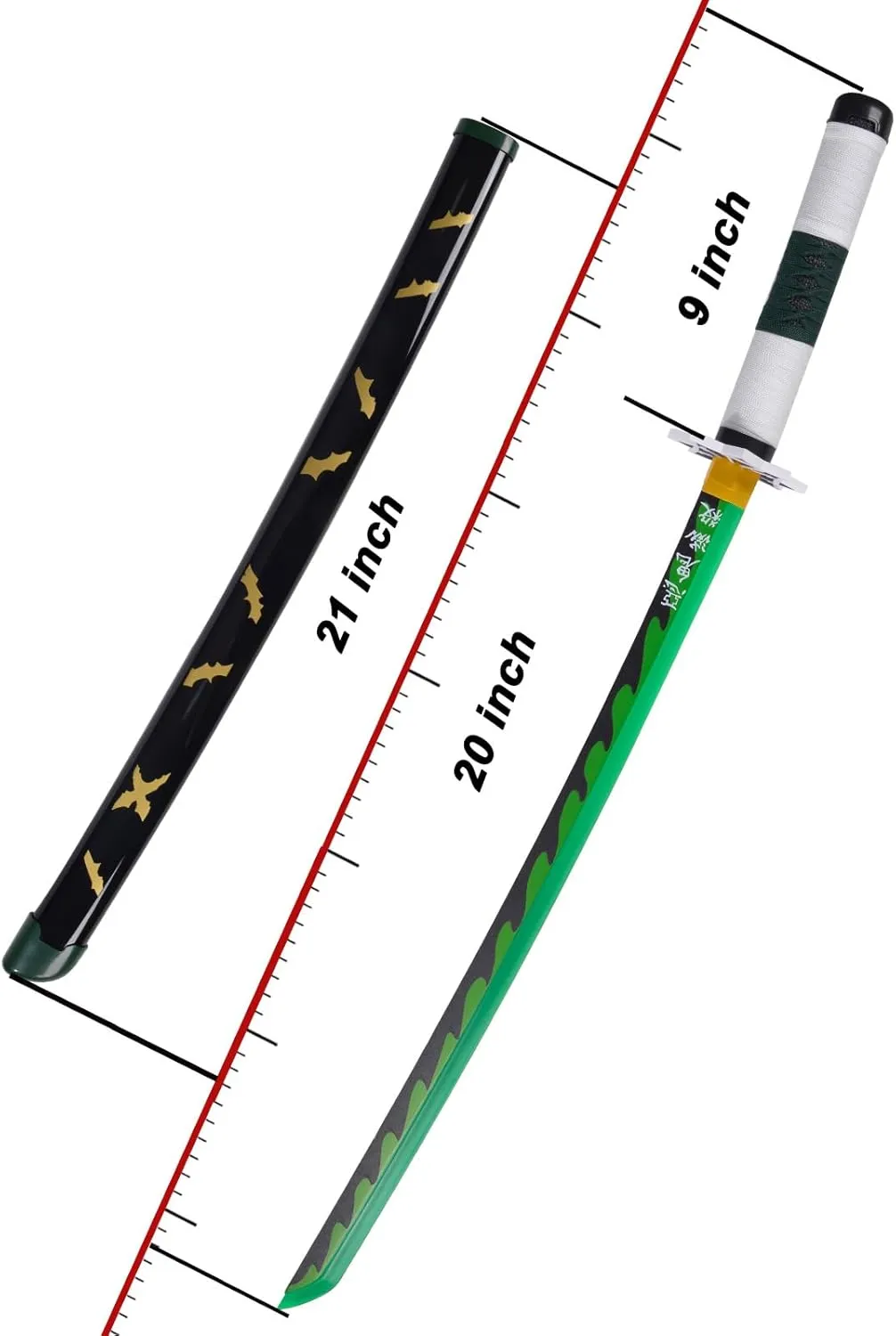 Light-Up Sanemi Sword Replica with Rechargeable Battery, 30 Inch LED Katana with Display Stand, and Belt,Wands for Cosplay and Collection, Perfect for Halloween and Gift