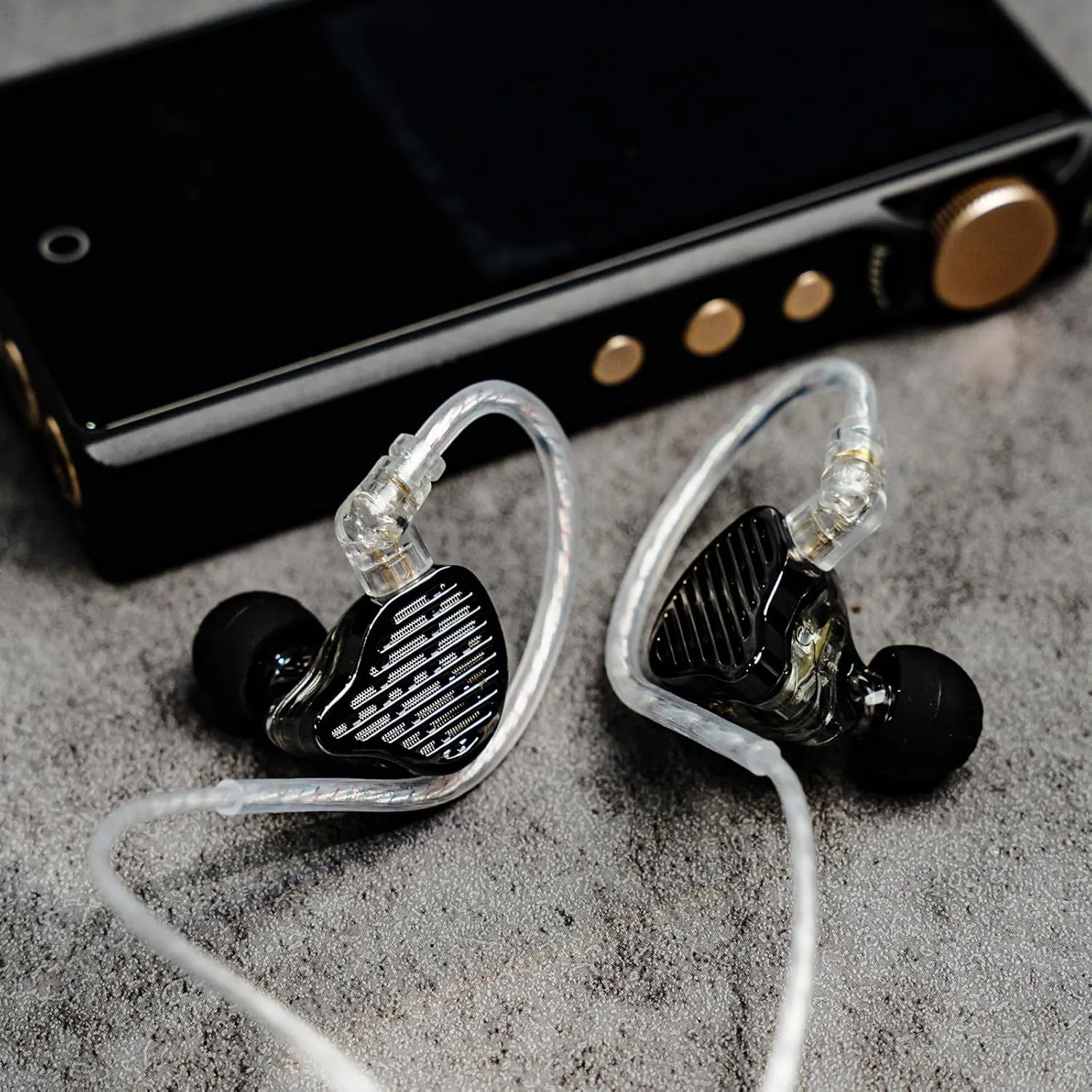 Linsoul KZ x HBB PR2 13.2mm Planar Driver in Ear Monitor, HiFi IEM Earphones with N52 Magnet Array, Nanoscale Diaphragm, Detachable 2 Pin Silver-Plated Cable for Gaming Audiophile (Black, with Mic)