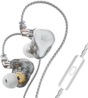Linsoul KZ ZAS 7BA 1DD in-Ear Monitor, HiFi Bass Earbuds, Gaming Earbuds, Hybrid IEM Earphones with Recessed 2pin Cable for Audiophile Musician(with Mic, Silver)