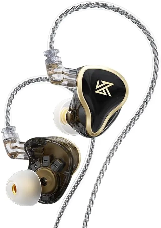 Linsoul KZ ZAS 7BA 1DD in-Ear Monitor, HiFi Bass Earbuds, Gaming Earbuds, Hybrid IEM Earphones with Recessed 2pin Cable for Audiophile Musician(Without Mic, Black)