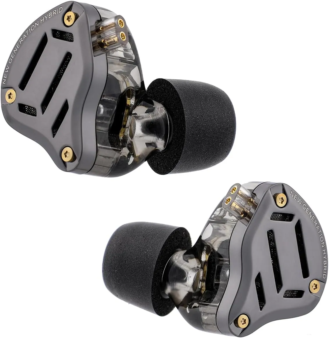 Linsoul KZ ZS10 PRO 2 In Ear Monitor IEM, 1DD 4BA Hybrid Wired Earbuds, with 4-Level Tuning Switch, 3-Way Crossover Gaming Earbuds, Silver-plated IEM Cable for Musician Audiophile (Black, Without Mic)