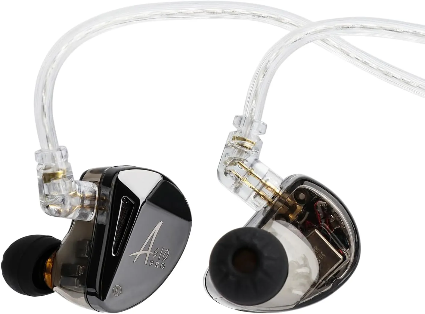 Linsoul x KZ AS10 PRO 5BA Wired Earbuds, HiFi in-Ear Earphones with Mirror Polygon Faceplate, 2 Pin Detachable Cable for Audiophile (Without Mic)