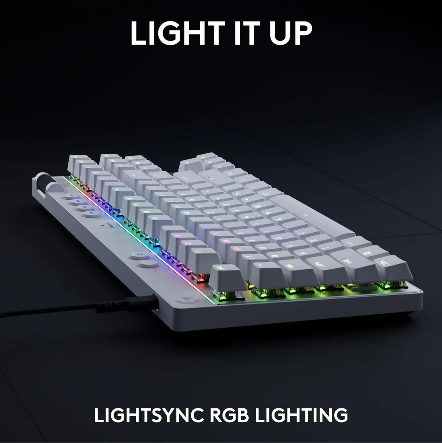 Logitech G PRO X TKL Rapid Tenkeyless Wired Gaming Keyboard with Magnetic Analog Switches, RGB - White, PC Gaming Keyboards, Pro