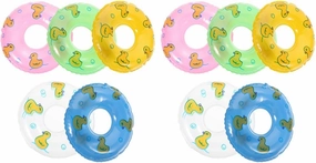 LOGOFUN 10pcs Mini Swimming Ring Inflatable Swim Ring Duck Pattern Small Swim Rings Toy Adorable Swimming Rings for Doll House Accessories - Multicolored