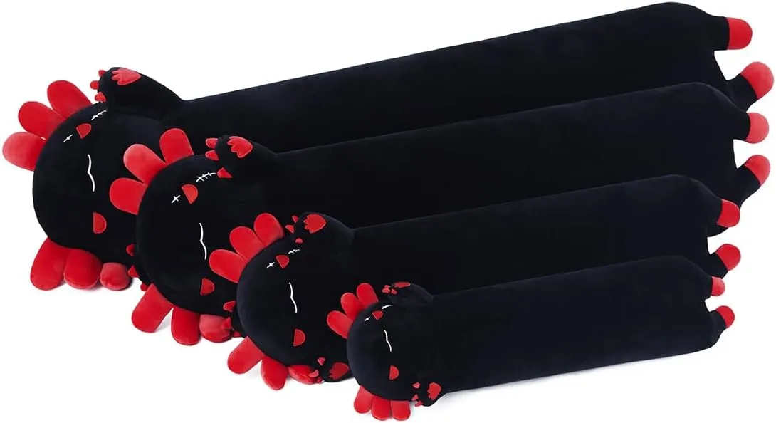 Long Plush Axolotl Toy Stuffed Animal Axolotl Plush Toy Pillow Gift for Kids and Girls(Black,90cm/35.4in)