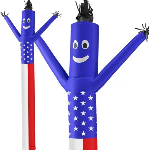LookOurWay Air Dancers Inflatable Tube Man Attachment - 20 Feet Tall Wacky Waving Inflatable Dancing Tube Guy for Business Promotion - Blower Not Included - American Flag