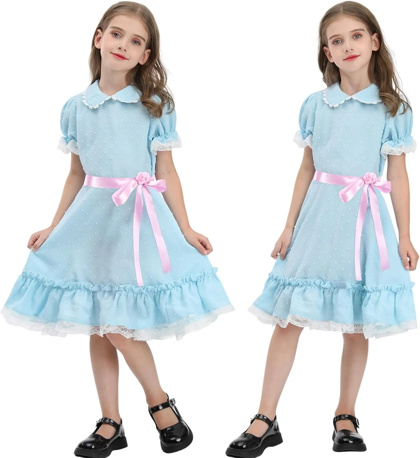 LTAKK Grady Twins Costume Creepy Doll Scary Twins Sisters Dresses Kids for Halloween
