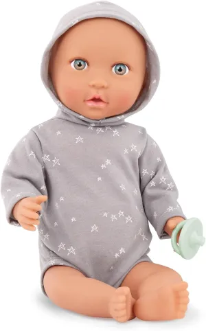 LullaBaby 14-inch Realistic Baby Doll Boy Blue Eyes & Soft Body Doll Clothing Sleeper & Pacifier Accessory Baby Boy Doll – Stars Jumper Pretend Play Toys Kids Ages 2 Years Old & Up