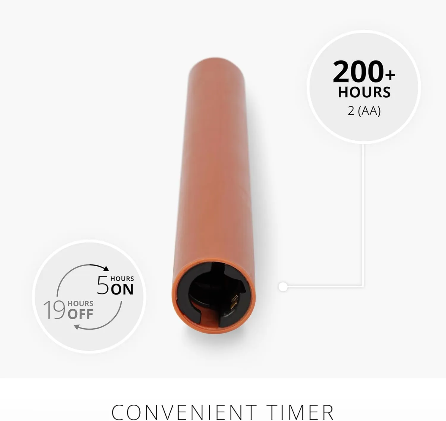 Luminara - Flameless Battery Operated Taper Candle - Adobe Smooth - Pack of 1-1x9.5 - LED Flickering Flame - Realistic Safe for Home Kids and Pets