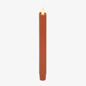 Luminara - Flameless Battery Operated Taper Candle - Adobe Smooth - Pack of 1-1x9.5 - LED Flickering Flame - Realistic Safe for Home Kids and Pets