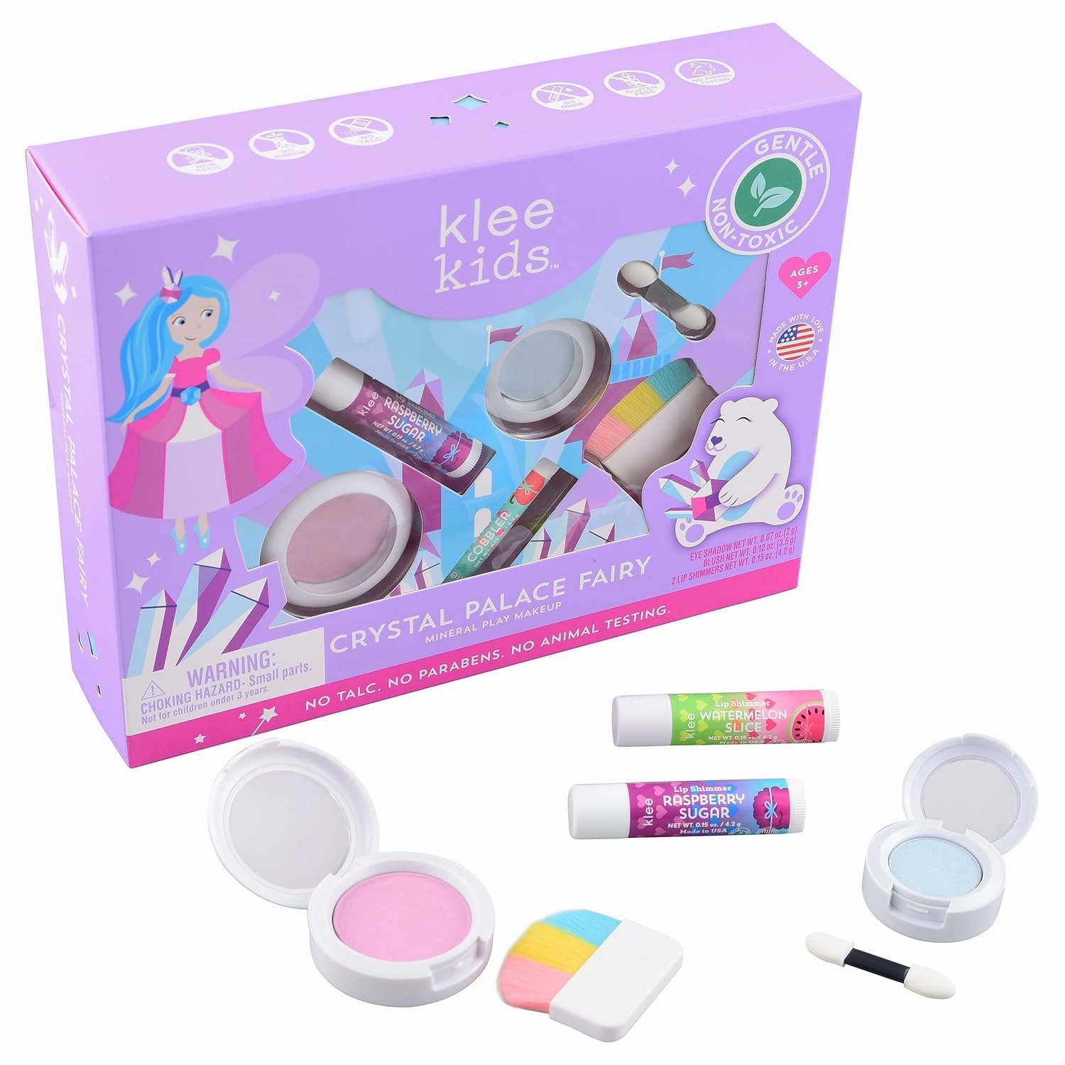 Luna Star Klee Kids Play Makeup Kit. Gentle and Non-Toxic. Kid-Friendly. Made in USA. (Crystal Palace Fairy)