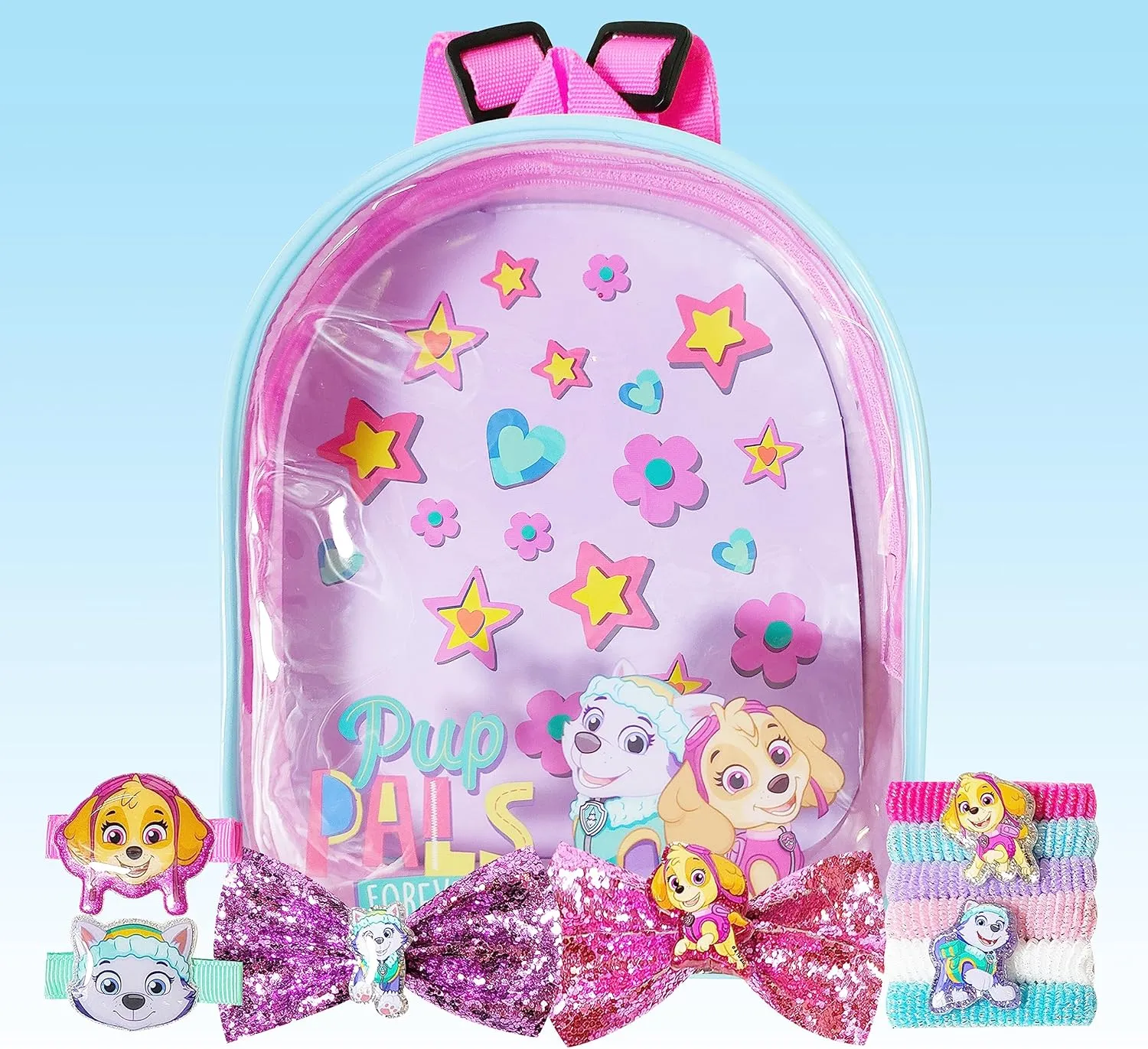 LUV HER PAW Patrol Girls Backpack with Hair Accessory Toy Set Ages 3