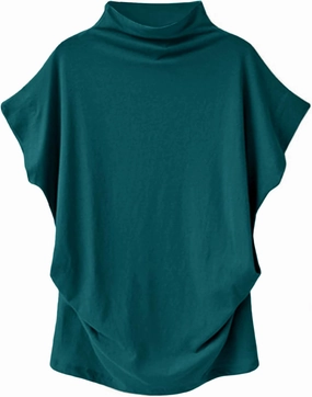 LYANER Women's Casual Mock Neck Ruffle Short Sleeve Summer Blouse Shirt Top