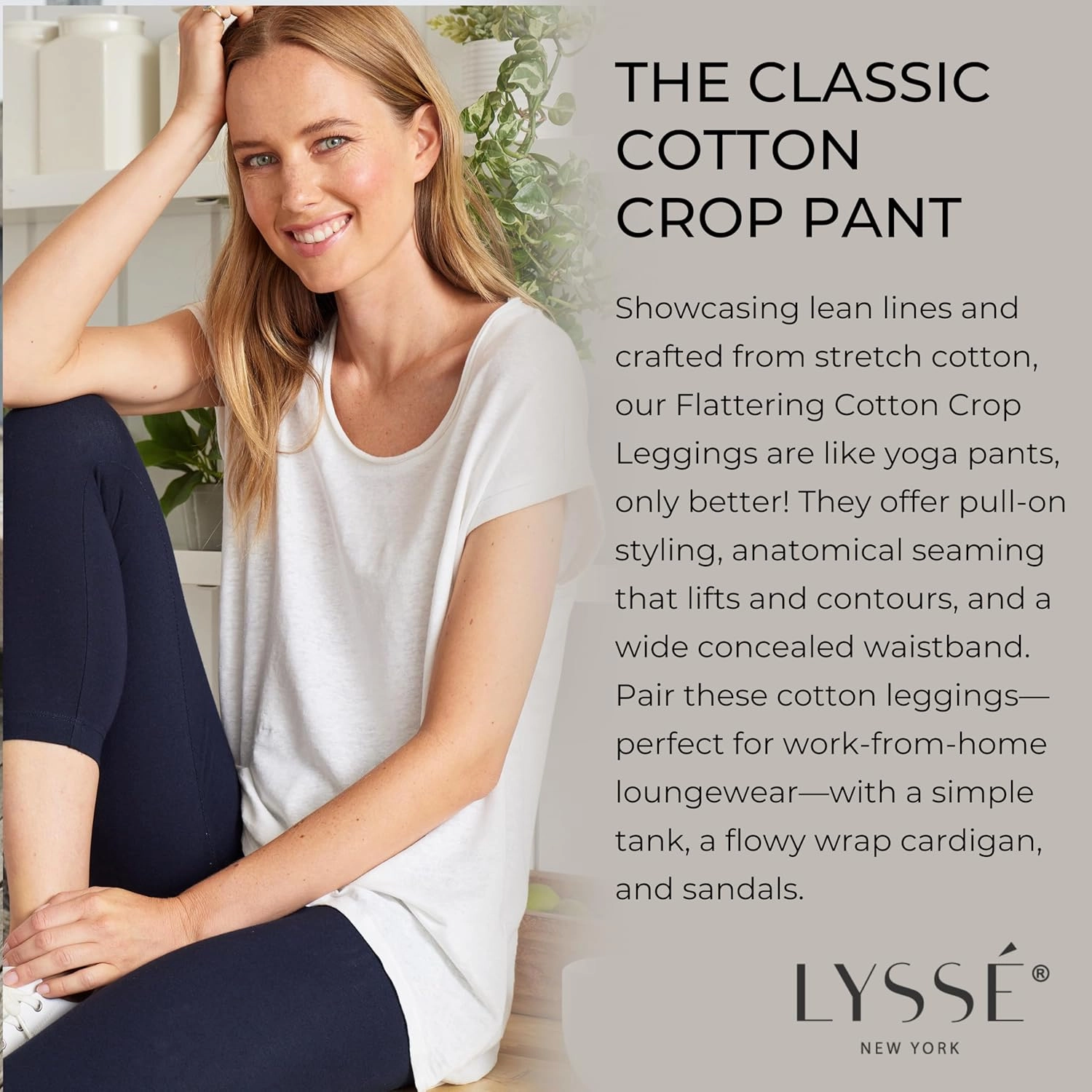 Lyssé Cotton Cropped Leggings – Breathable Cotton Leggings for Women with Soft Cotton Spandex Fabric