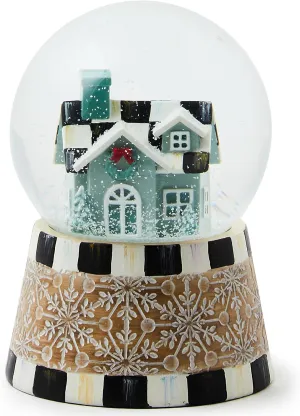 MACKENZIE-CHILDS Christmas Snow Globe and Music Box, Unique Musical Snow Globe Christmas Decoration, Farmhouse Holiday