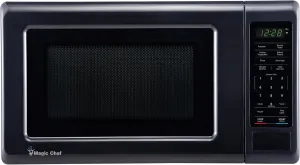 Magic Chef MC77MB Countertop Microwave Oven, Small Microwave for Compact Spaces, 700 Watts, 0.7 Cubic Feet, Black