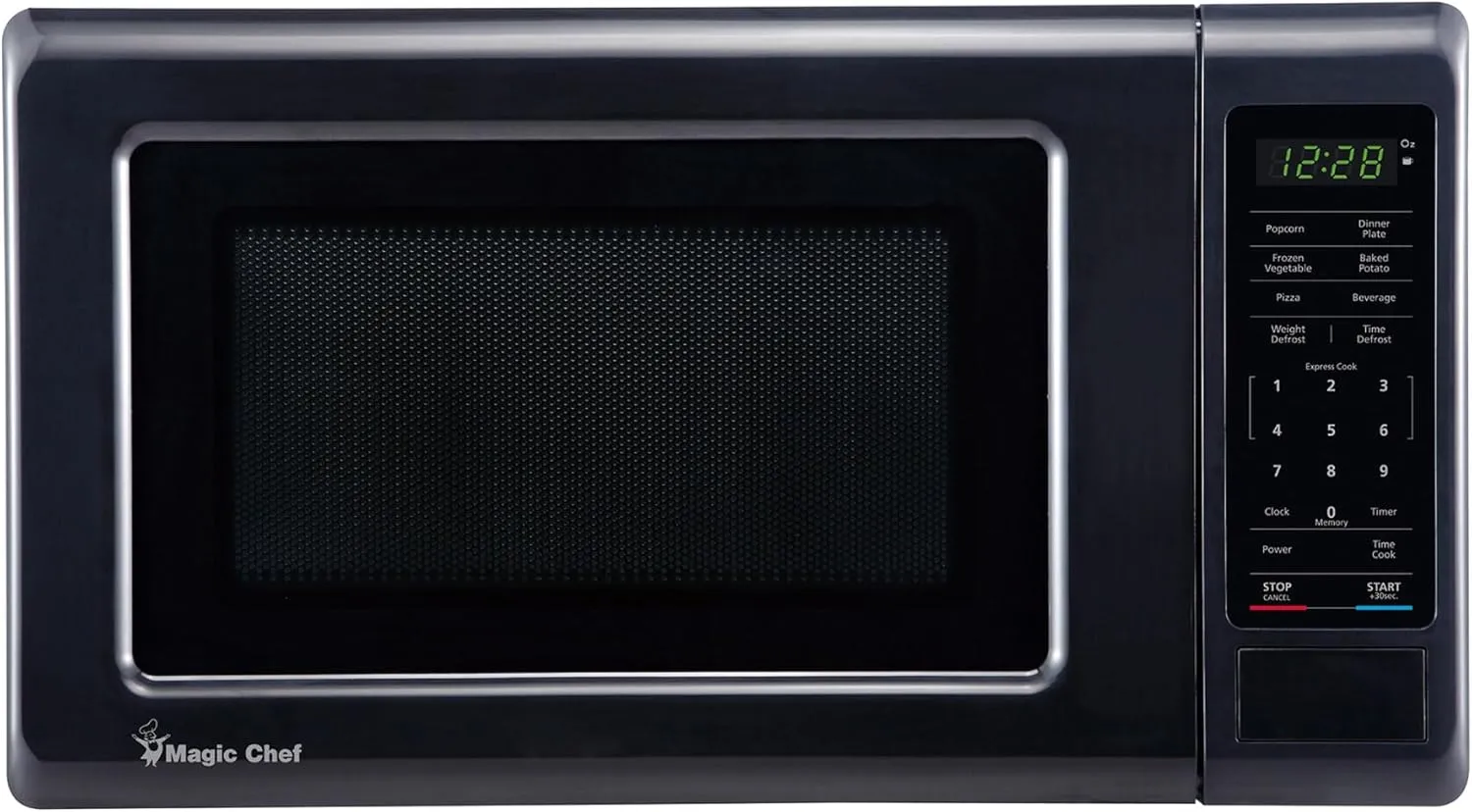 Magic Chef MC77MB Countertop Microwave Oven, Small Microwave for Compact Spaces, 700 Watts, 0.7 Cubic Feet, Black