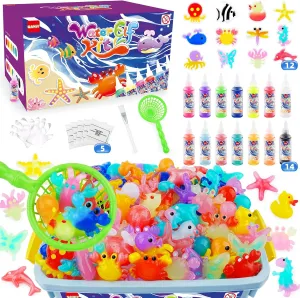 Magic Water Elf Toy Kit, Aqua Fairy Water Gel Kit with 14 Magic Gels, 12 Shape Molds, Aqua Fairy, Magic Water Elf, Children's DIY Magic Water Gel Kit, Magic Elf Water Toy for Kids