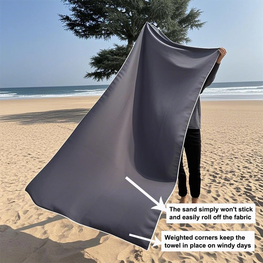 Magnet Towel, Outdoor Magnetic Bath Towel 30 x 75 in – Oversized Quick-Dry, Absorbent Sand-Resistant Beach Towel with Magnetic Closure for Camping, Yoga, Travel – Portable Changing Towel (White)