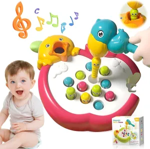 Magnetic Bird Feeding Game Toys Magnetic Worm Game for 18m-3 Year Old Woodpecker Worm Toy Fine Motor Skills Sensory Toys Bird Feeder Toy for Boys and Girls