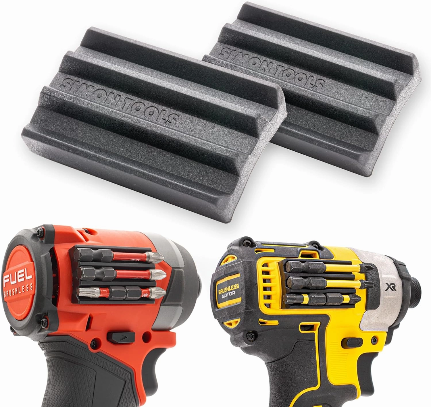 Magnetic Bit Holder for Impact Drivers and Drills - Super Strong Adhesive - Drill Accessory That Fits Most drills: Dewalt, Makita, Klein, Bosch and Milwaukee Bit Holder