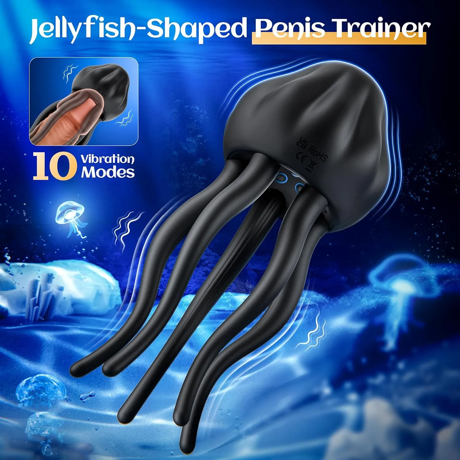 Male Sex Toys Penis Vibrator for Men - EINSEO Male Masturbator Stroker with 10 Vibrating Modes Wrapping Tentacle Male Vibrator for Penis Clit Nipple Stimulation, Adult Sex Toy for Men Women Couples