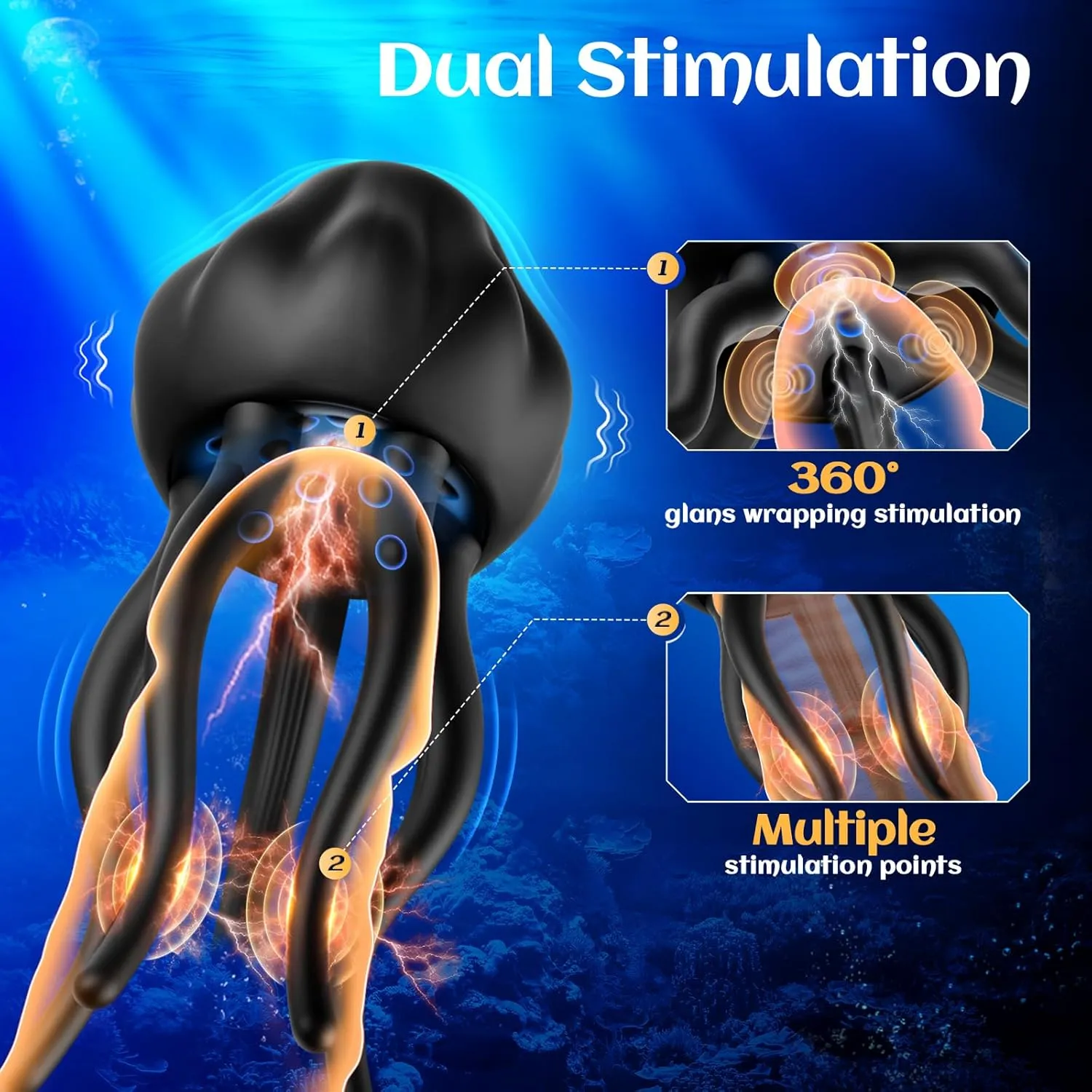 Male Sex Toys Penis Vibrator for Men - EINSEO Male Masturbator Stroker with 10 Vibrating Modes Wrapping Tentacle Male Vibrator for Penis Clit Nipple Stimulation, Adult Sex Toy for Men Women Couples