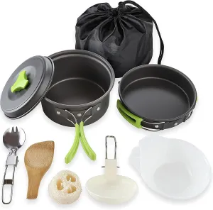 MalloMe 3 Liter Camping Cookware Mess Kit & Camping Stove Bundle…