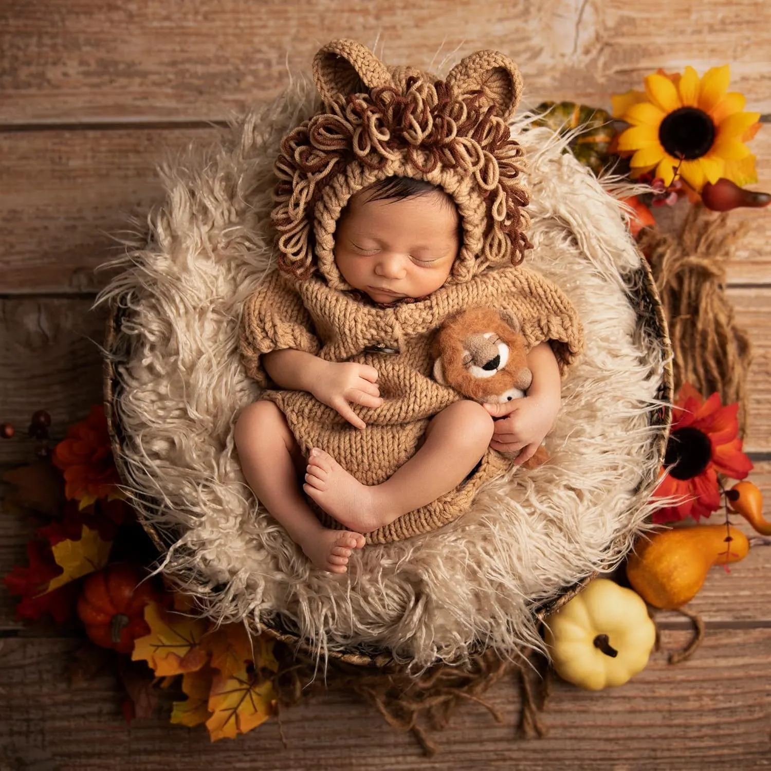 M&G House Newborn Photography Outfits Baby Crochet Knitted Photoshoot Props Animal Costume Set