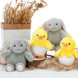 MaoGoLan 10‘’ Cute Stuffed Animals in Bulk, 4 Pack Small Stuffed Bunnies & Chicks for Party Favors/Decorations Gifts for Girls Kids Toddlers Christmas Easter Birthday Graduation Valentine's Day