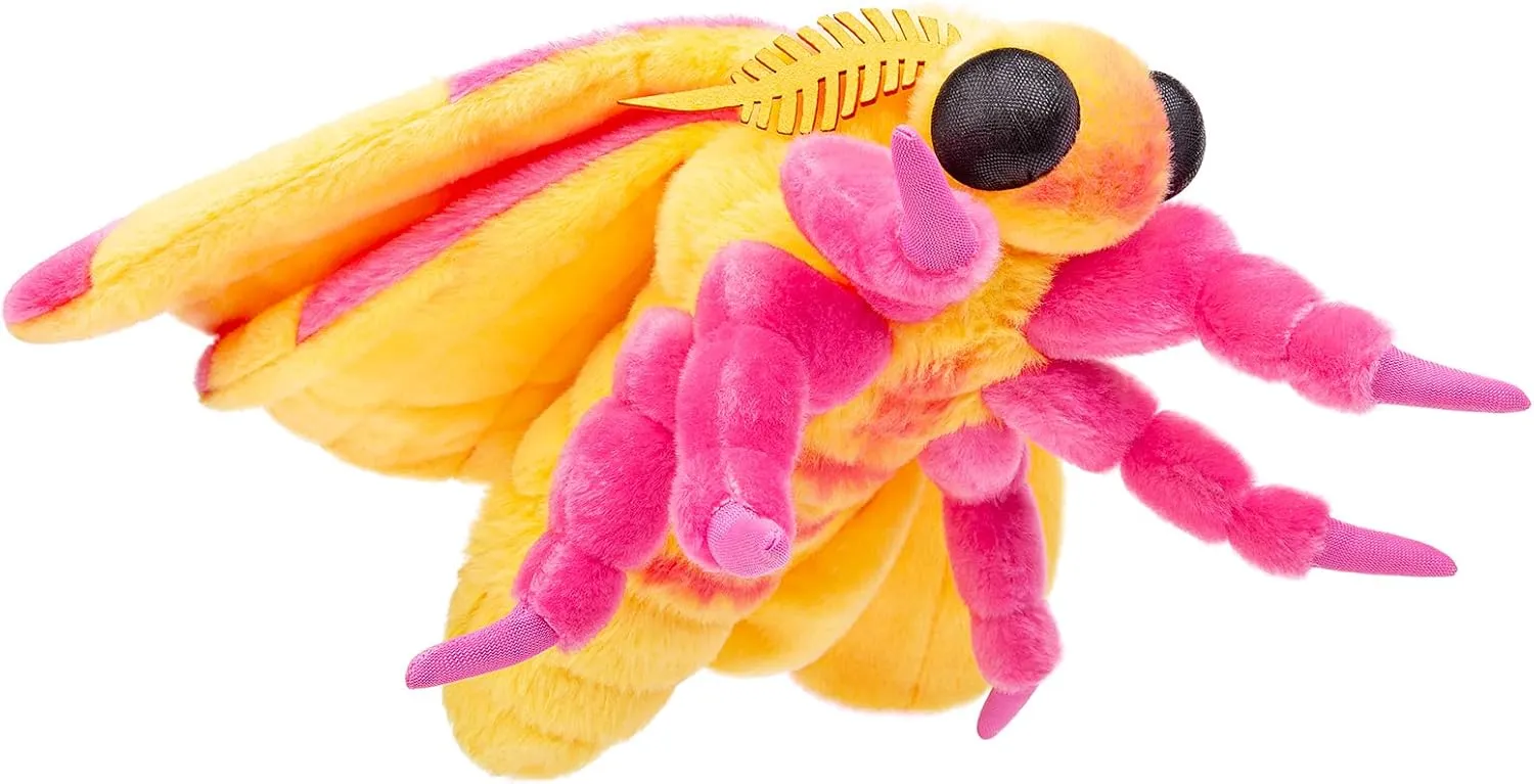 Maple Leaf Moth Plush, Cute Yellow Moth Toy, Soft Plush Animal, Flying Animal Holiday Decor for Boys and Girls, 16in