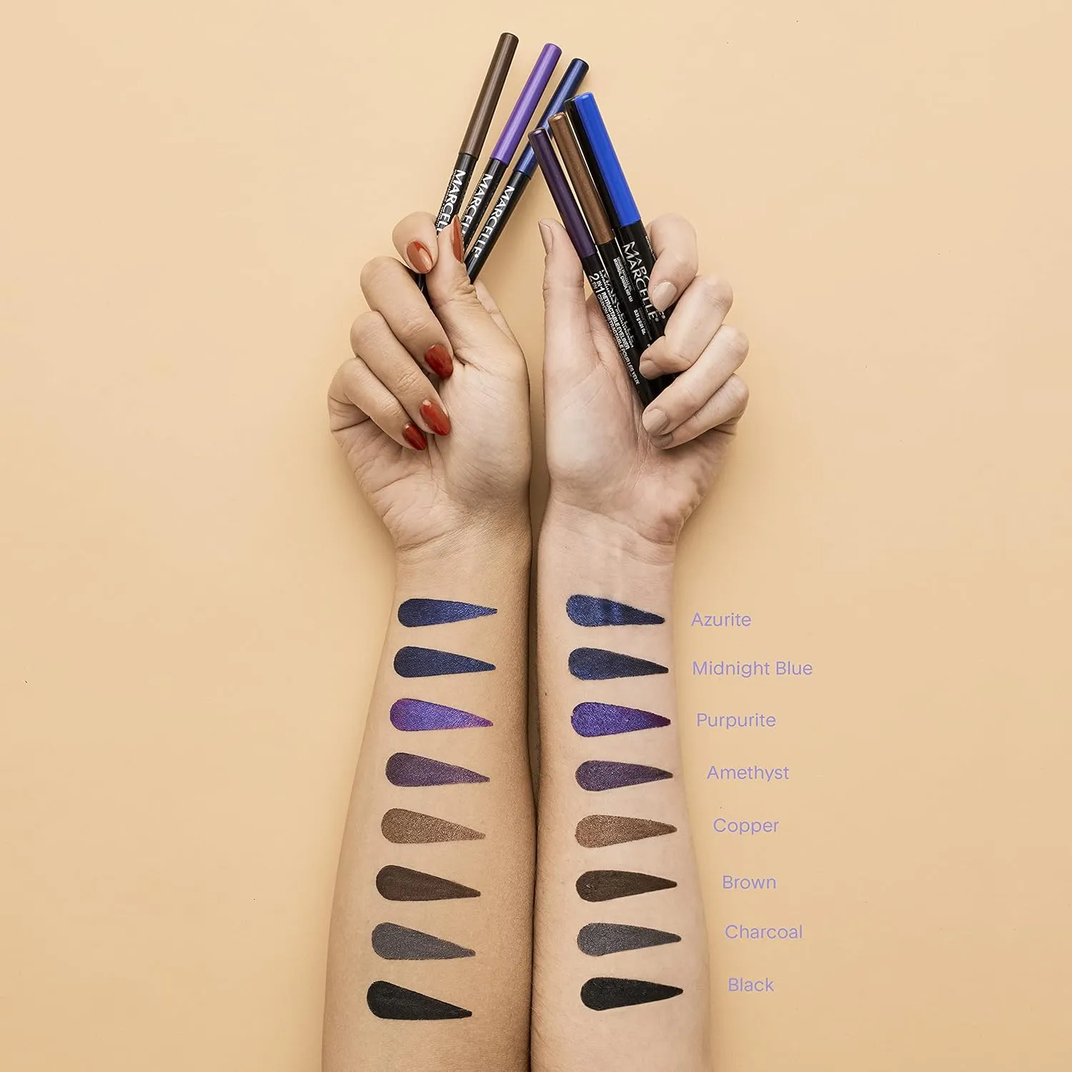 Marcelle 2-in-1 Retractable Eyeliner, Purpurite, Waterproof, Easy-To-Smudge, Smokey Eye, Long-Lasting 12h, Fragrance-Free, Hypoallergenic, Cruelty-Free, 0.31 g
