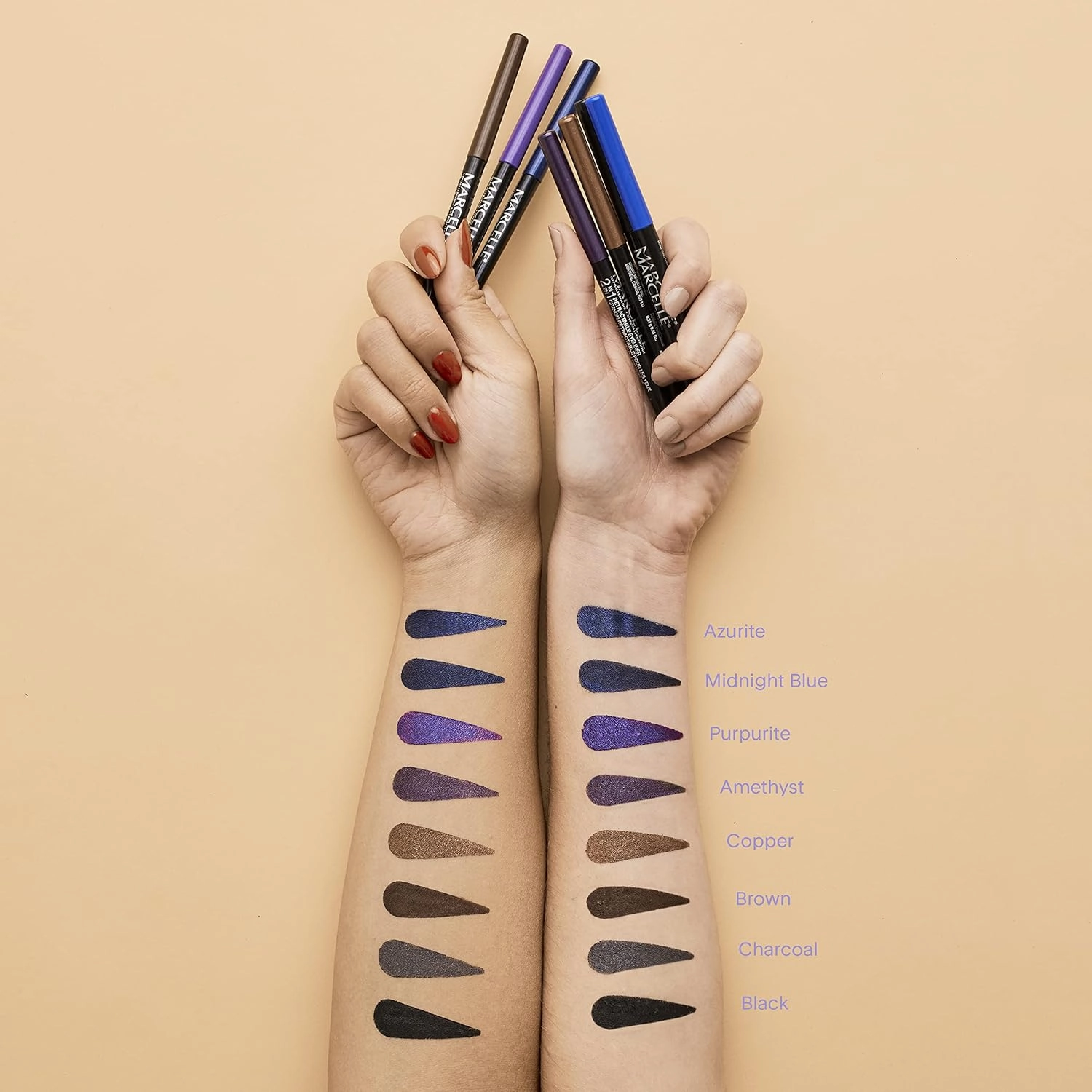 Marcelle 2-in-1 Retractable Eyeliner, Azurite, Waterproof, Easy-To-Smudge, Smokey Eye, Long-Lasting 12h, Fragrance-Free, Hypoallergenic, Cruelty-Free, 0.31 g
