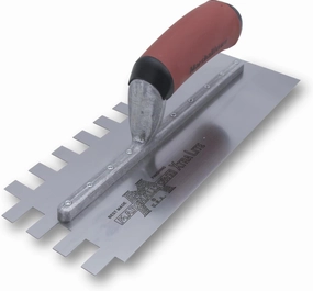 MARSHALLTOWN Standard Notched Trowel, U-Shaped Notch, 6x13x6 mm Notch Size, DuraSoft Right-Handed Handle, Flooring and Tiling, Tile Tool, Made in the USA, 717SD