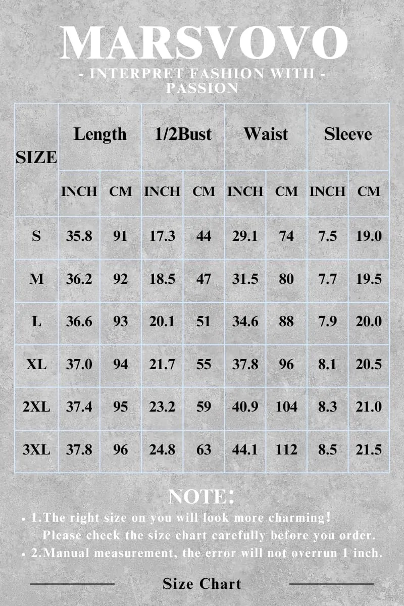 MARSVOVO Vintage Retro Shirt Dress for Women Short Sleeve Button Down Tie Waist Elegant Smocked Knee Length Dress