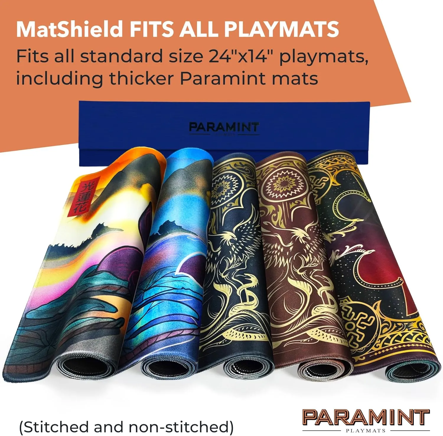 MatShield Dark Blue, Durable Playmat Case - Compatible with Magic The Gathering, MTG Play Mat Tube - MTG Accessories - Premium Satin with Fabric Interior, Magnet Snap Closure