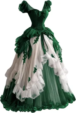 Mauuwy Gothic Victorian Wedding Dresses for Bride Sweetheart Corset Ruched Skirt Fairy Bridal Gown for Quinceanera