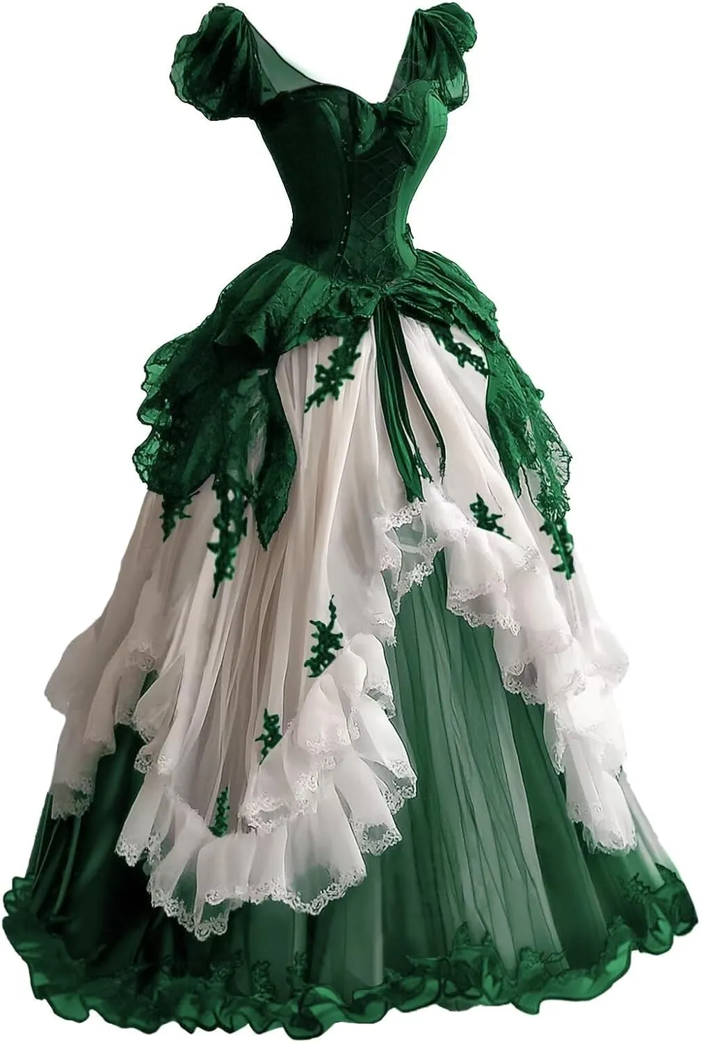 Mauuwy Gothic Victorian Wedding Dresses for Bride Sweetheart Corset Ruched Skirt Fairy Bridal Gown for Quinceanera
